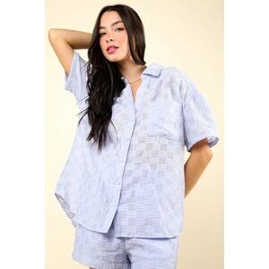 New In Shirt and Shorts Set Plus 2X/3X Lavender Blue New Comfy 2 Piece High Rise